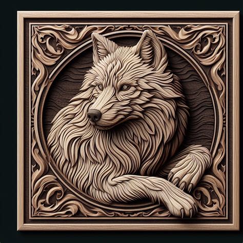 15 Packs Wolves Wood Carved Png Laser Engraving Templates 3d Illusion