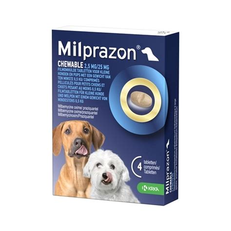 Krka milprazon ontwormingstabletten hond (>0,5 KG 2,5 MG/25 MG 4 TBL ...