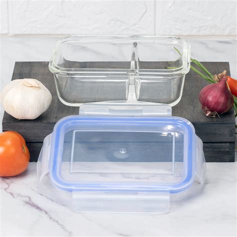 Masflex Rectangular Airtight Borosilicate Glass Food Container With