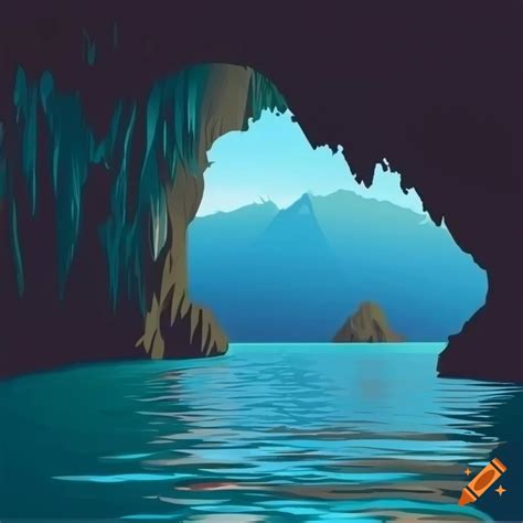 Vector Illustration Of Puerto Princesa Underground River On Craiyon