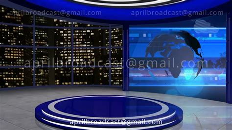 News Tv Studio Set 61 Virtual Green Screen Background Loop Green