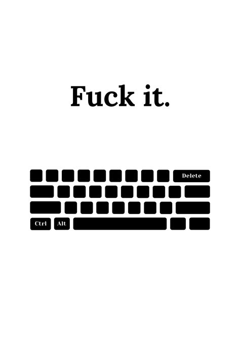 Printable Wall Art Fuck It Motivational Poster Digital Prints Inspirational Wall Art DIGITAL