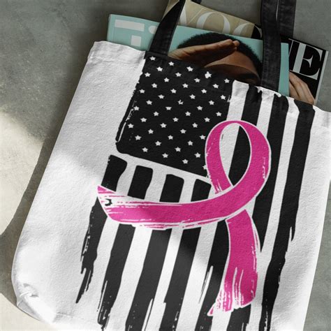 Breast Cancer Usa Flag Svg Breast Cancer Awareness Fight Etsy