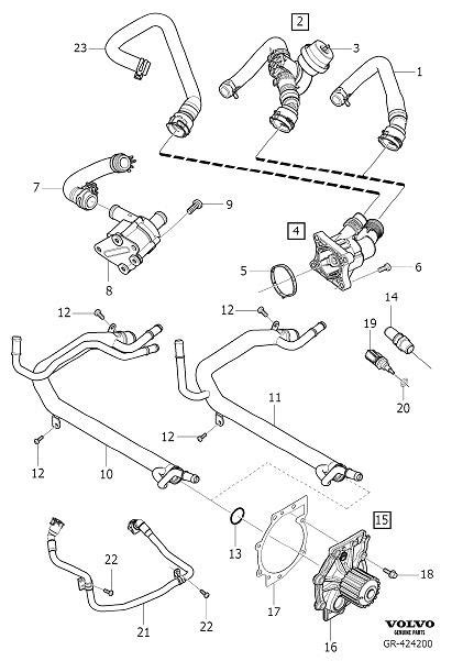 plastic pipe coolant pump thermostat  cable oil cooler