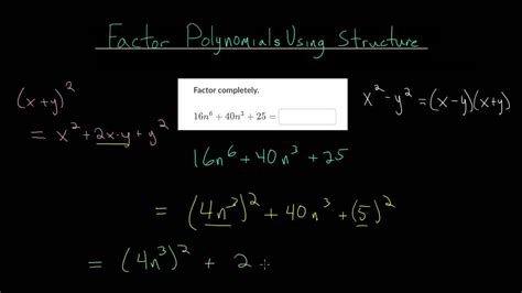 Factor Polynomials Using Structure Youtube