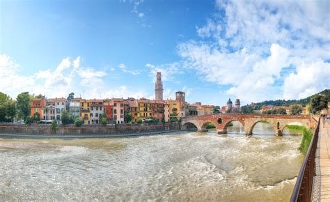 Premium Photo Astonishing Verona Cityscape View On The Riverside With