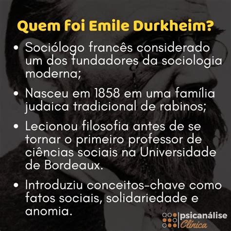 Emile Durkheim Resumo Psican Lise Cl Nica