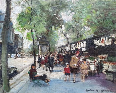 Proantic Jules Ren Herv Les Bouquinistes Paris Huile Sur Toile