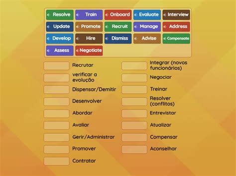 HR verbs vocabulary - Match up