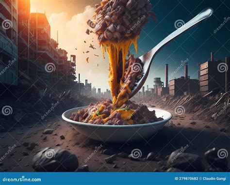 Concept of Pollution and Toxic Pollutants in Food Stock Illustration ...