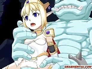 Cute Hentai Caught And Fucked By Monster Cock