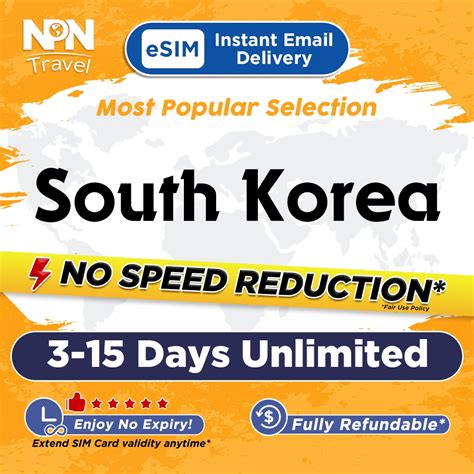 South Korea ESIM Ultra 3 15 Days Daily 500MB 2GB Unlimited Data