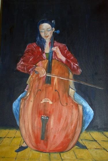 Woman Playing Cello Painting By Rana Artmajeur