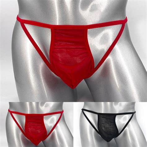 Hot Thin Strap Hollow Panties Mesh Sheer Low Rise Bikini Thongs Jockstrap Sissy Sexy Lace G