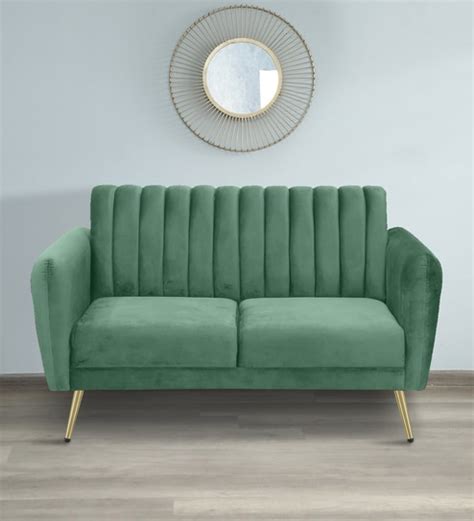 Buy Fidel Velvet 2 Seater Sofa In Teal Blue Colour At 19 OFF By