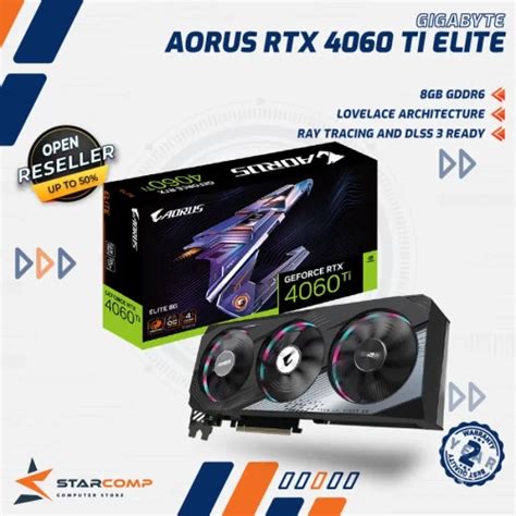 Starcomp GIGABYTE GEFORCE RTX 4060 TI AORUS ELITE 8GB GDDR6