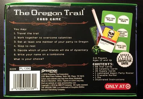 Oregon Trail Party Card/Board Game