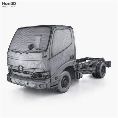 Hino Dutro Single Cab 섀시 트럭 2022 3D 모델 차량 on Hum3D