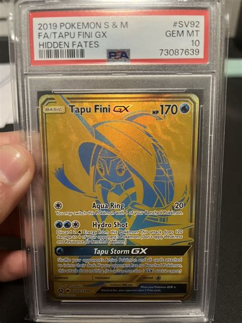 2019 Pokemon Hidden Fates Tapu Fini GX PSA 10 Full Art Secret Rare