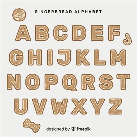 Free Vector Christmas Gingerbread Alphabet