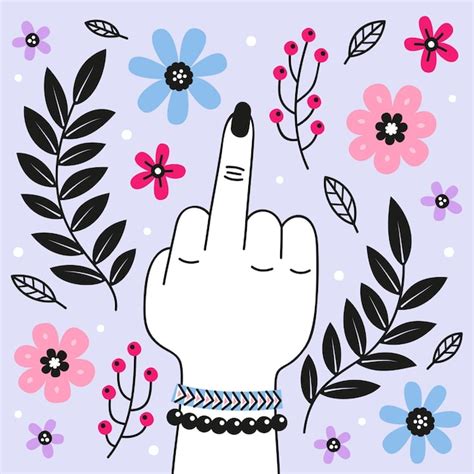 Floral Fuck You Symbol Vecteur Gratuite