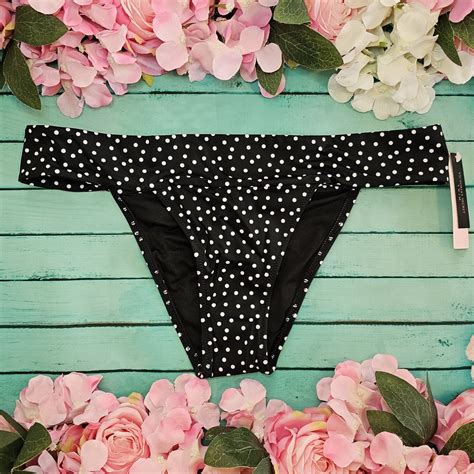 Victoria S Secret Brazilian Swim Bottom M Pelosa Black Polka Dot Bikini Swimwear