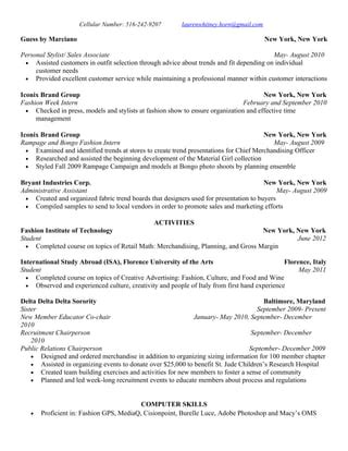 Lauren Horn Resume