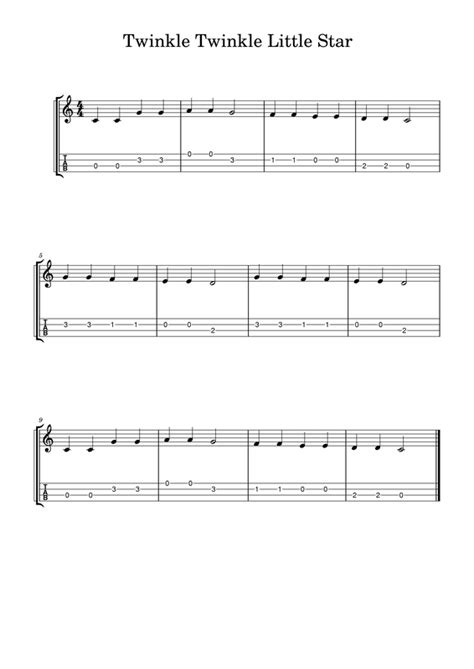 Twinkle Twinkle Little Star - Easy Ukulele Fingerpicking Tab in 2022 ...