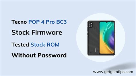 Tecno POP 4 Pro BC3 Flash File Free Care Stock Firmware