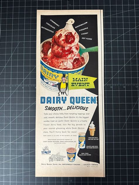 Vintage 1952 Dairy Queen Print Ad - Etsy