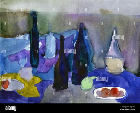 Illustrations Imagepainting Etude Watercolor Bottles Objects