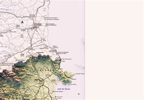 Catalunya Mapa Topogràfic En Color Versió Sense Llegenda Etsy España