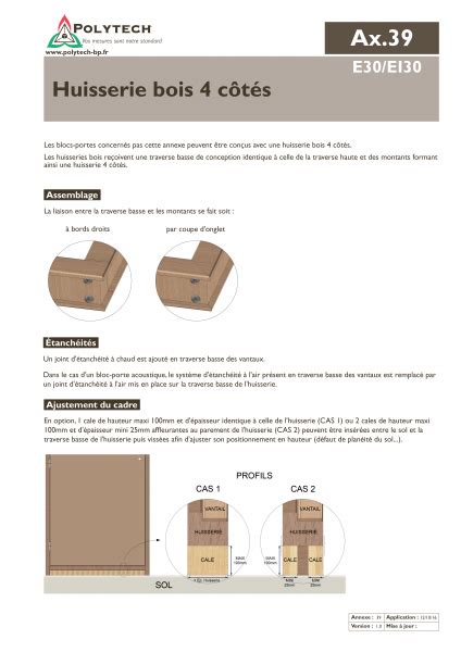 Huisserie Bois C T S Sur Blocs Portes Ei Polytech