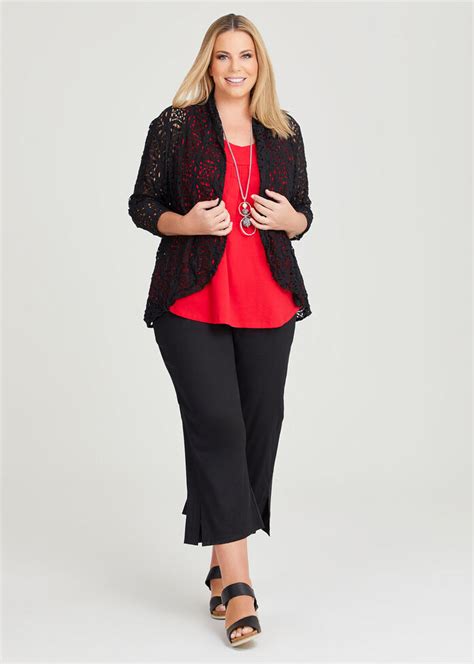 Shop Plus Size Lace Cotton Crush Cardigan In Black Taking Shape Au