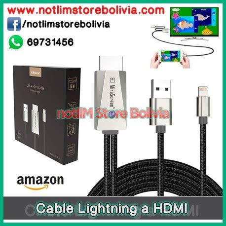 Cable Lightning A HDMI Marca MiraScreen NotliM Store Bolivia