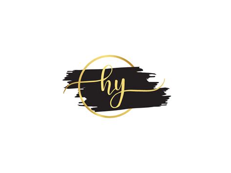 Initial Hy Signature Logo, Luxury HY Golden Fashion Logo Letter Design ...