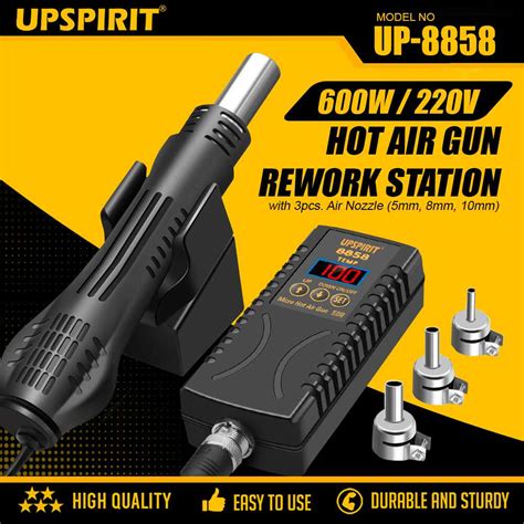 Upspirit Electric In Digtal Lcd Display Smd Soldering Iron Rework Station Hot Air Bga Welding