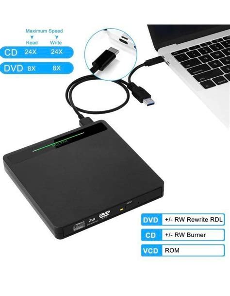 054 Nolyth External DVD Drive 5 In 1 USB 3 0 Type C Slim Portable CD