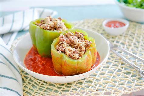 Slow Cooker Stuffed Peppers With Ground Beef And Rice Recipe