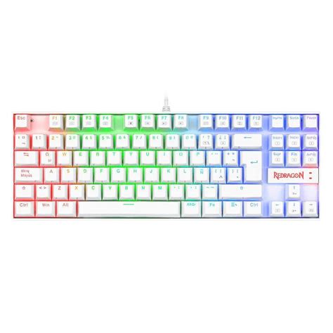 Teclado Redragon K552w Rgb Blanco Kumara Blue Switch Es Mecanico