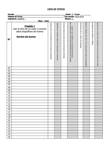 Lista DE Cotejo Rubricas LISTA DE COTEJO Escuela Studocu