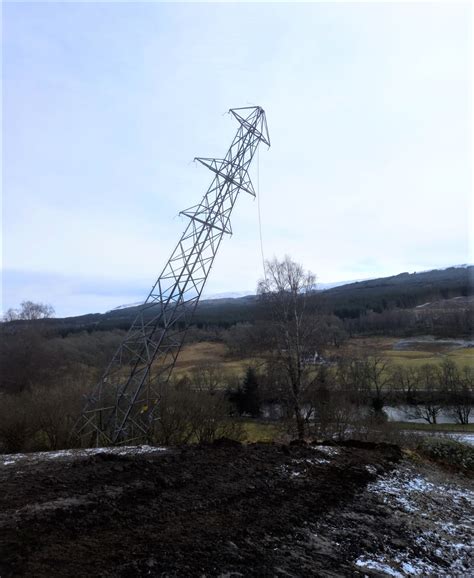 First Tower Felled In Killin Visual Improvement Project SSEN Transmission