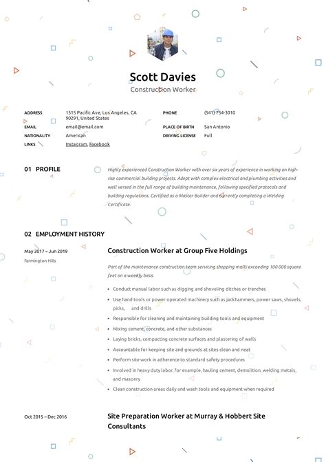 Construction Worker Resume Writing Guide Templates