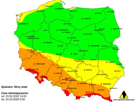 Prognoza I Ostrze Enie Przed Silnym I Bardzo Silnym Wiatrem Na