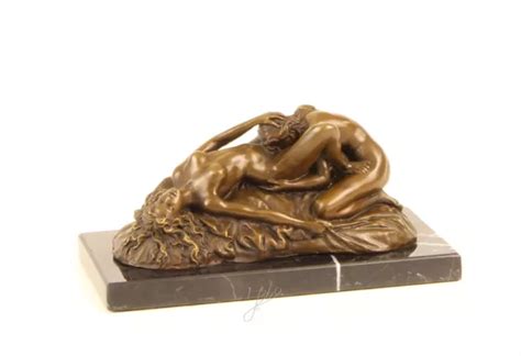 BRONZESKULPTUR ZWEI FRAUEN Auf Marmorsockel EROTIK NUDE WOMAN Deko EJA0401 EUR 199 99 PicClick DE