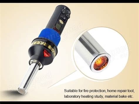 Degree LCD Adjustable Electronic Heat Hot Air Gun IC SMD BGA Desoldering Station With Nozzles HD