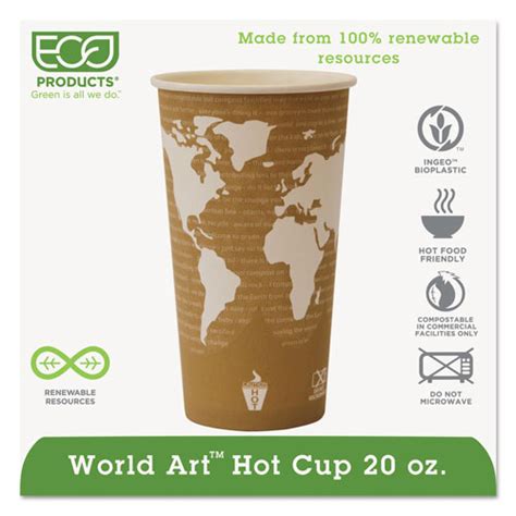 World Art Renewable Compostable Hot Cups Oz PK PK CT Venueriver
