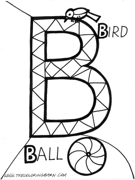 B Is For Ball Coloring Page - Yunus Coloring Pages