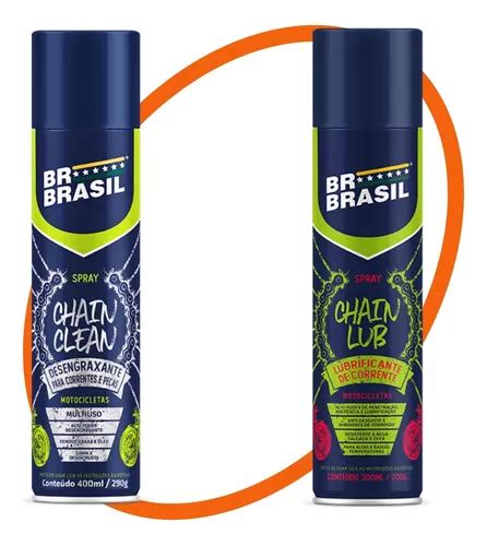 Kit Lubrificante Desengraxante Spray Para Corrente Moto Br