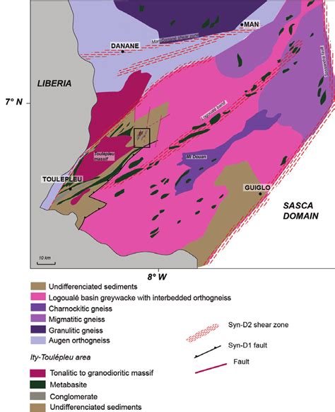 A Geological Sketch Map Of The West African Craton B Location And